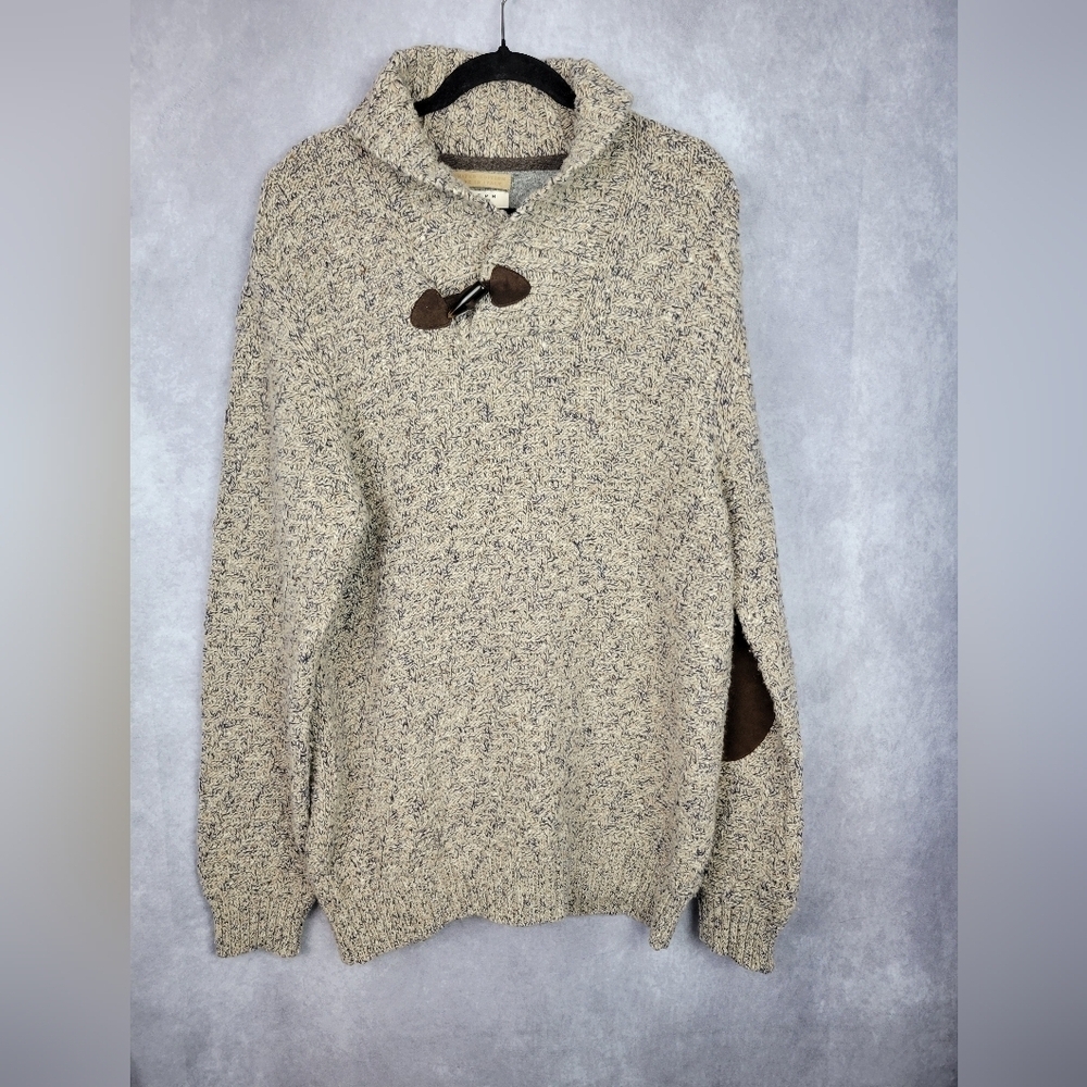 Joseph Abboud Wool Blend Shawl Collar Button Tan Sweater‎ Size XL